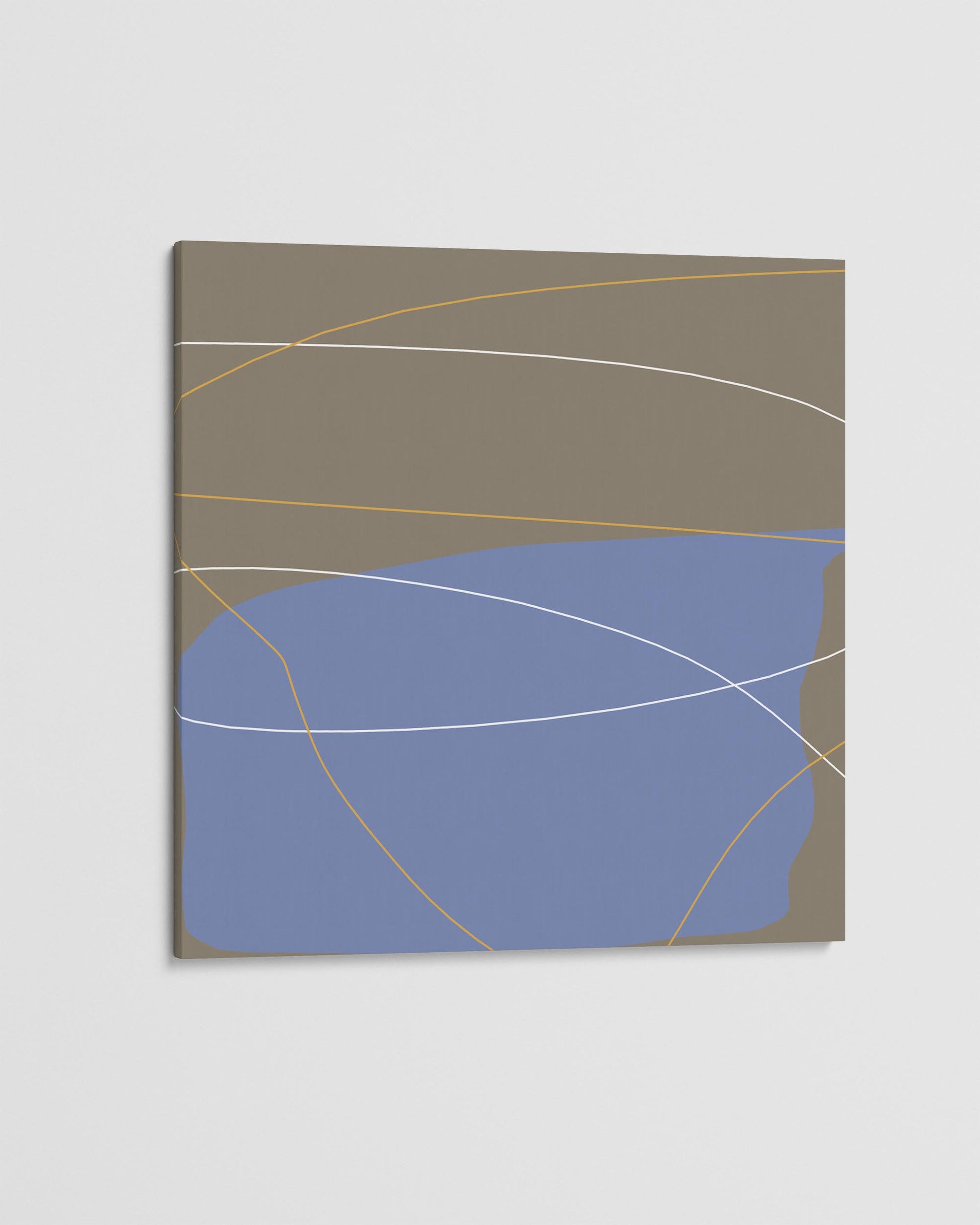 Abstract art piece with geometric shapes on a gray background