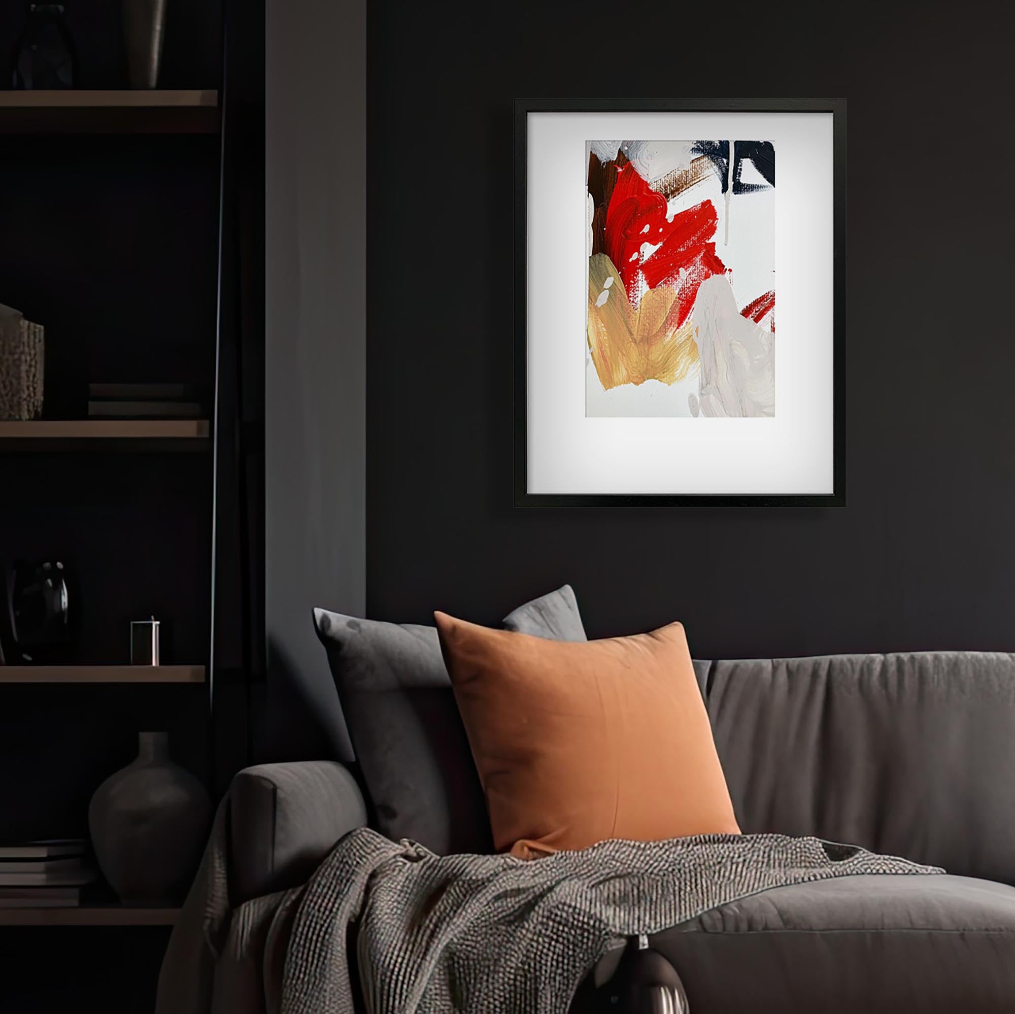 Composition 1 Framed Original Painting-Abstract House