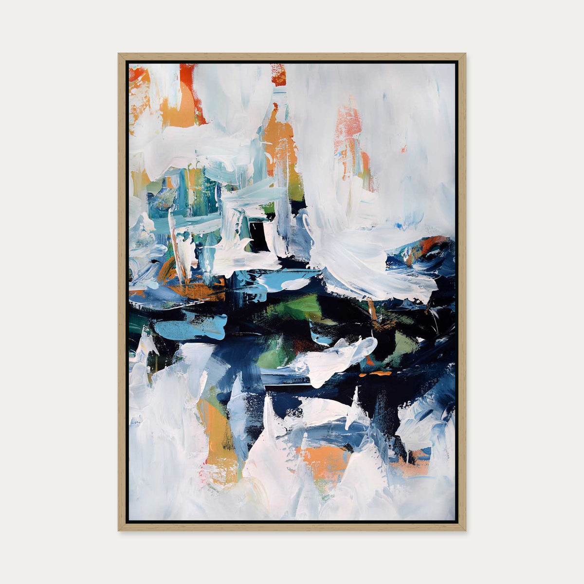 Abstract 155 Canvas Art — 50 x 70 cm — Oak Frame