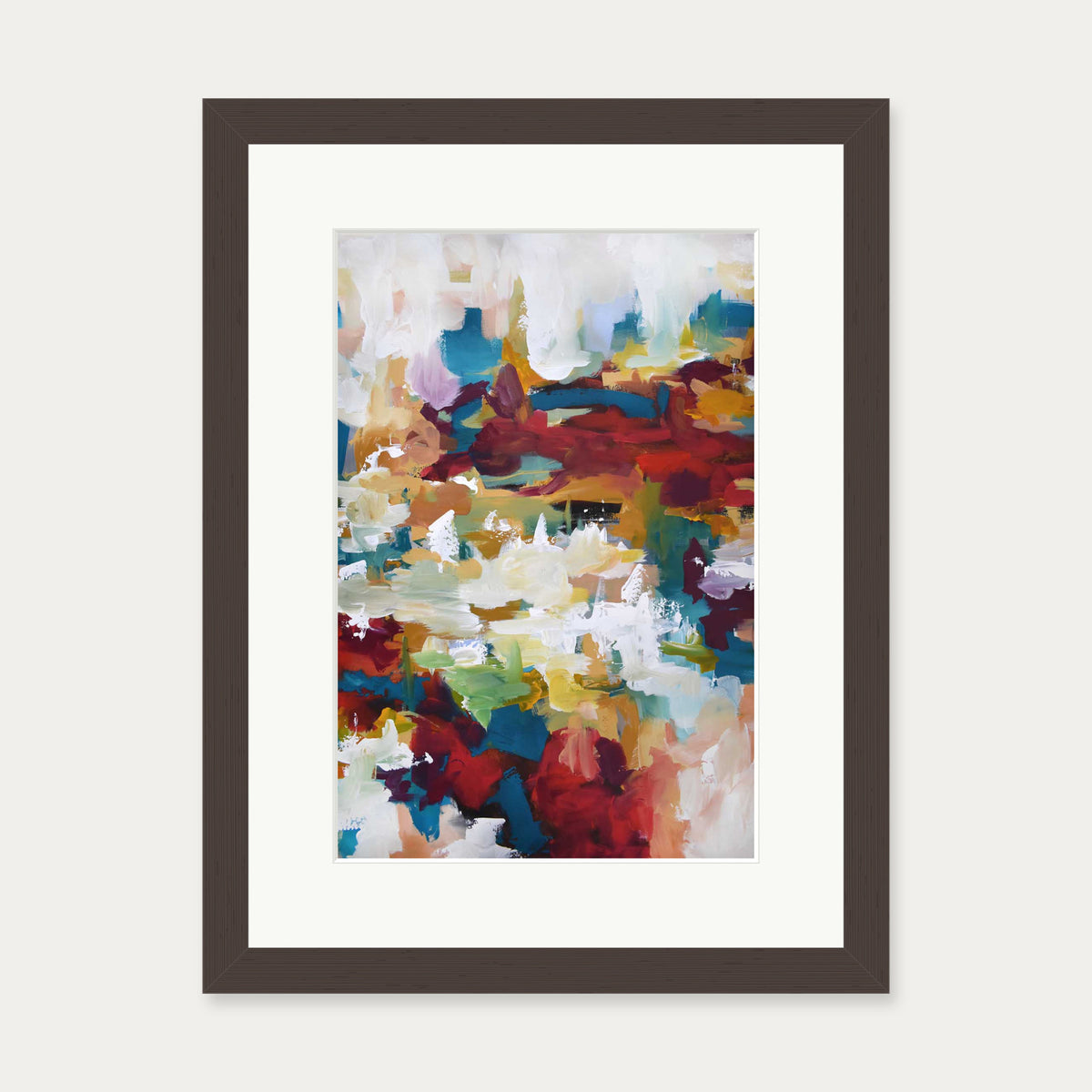 Abstract 412 Art Print — 30 x 40 cm — Brown Frame