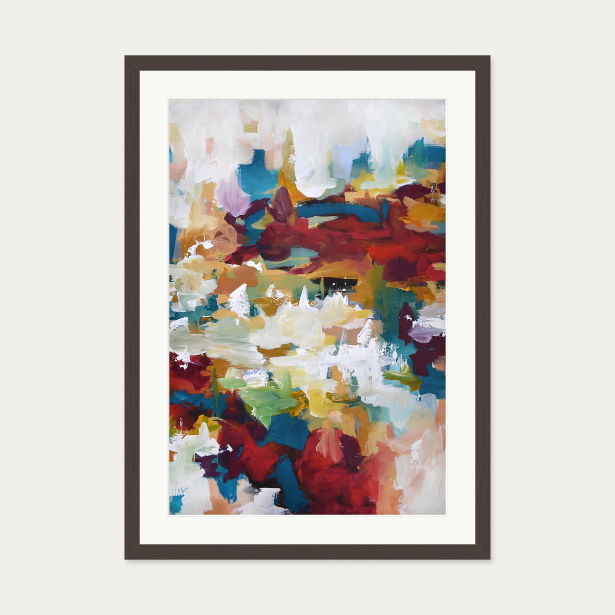 Abstract 412 Art Print — 50 x 70 cm — Brown Frame