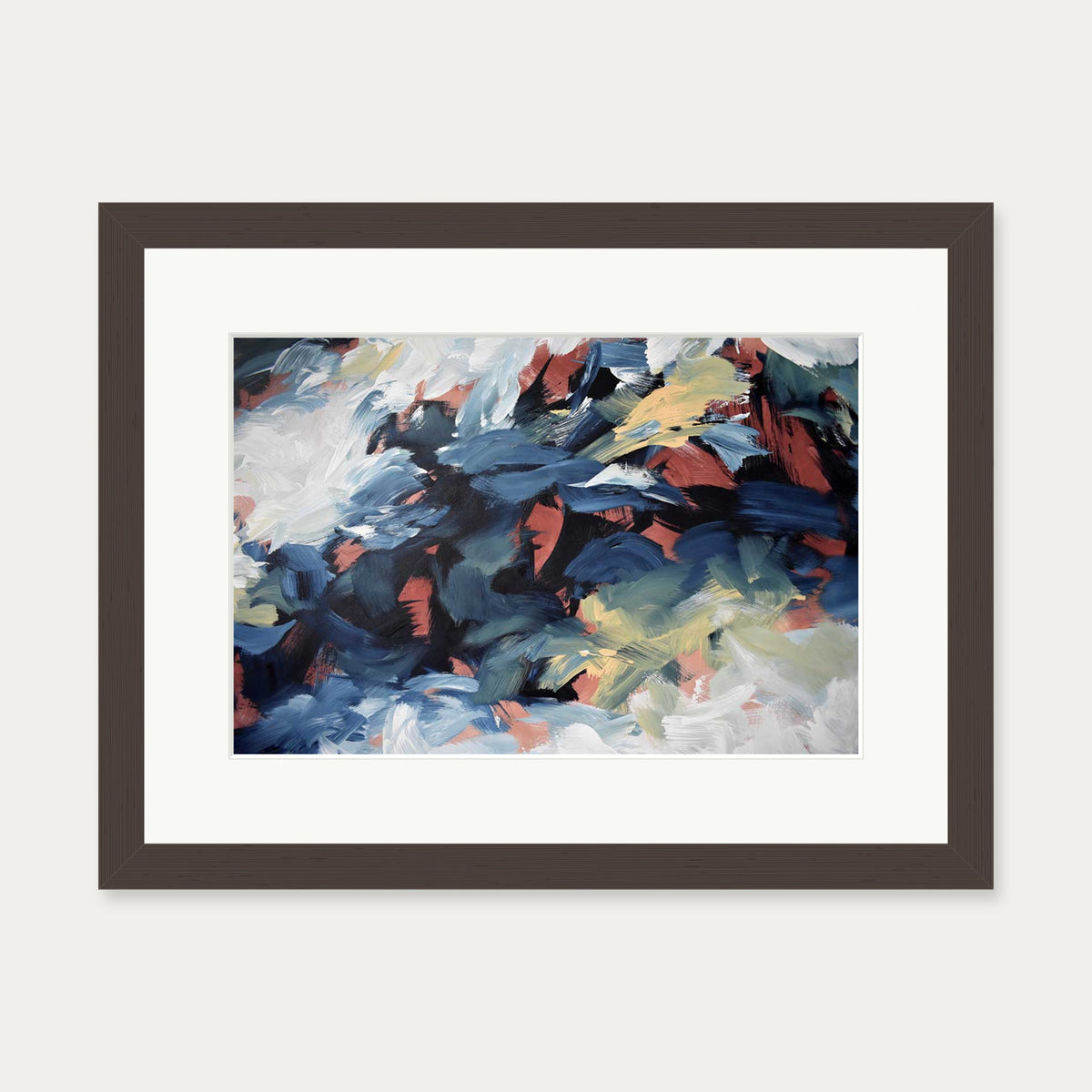 Abstract 464 Art Print — 30 x 40 cm — Brown Frame