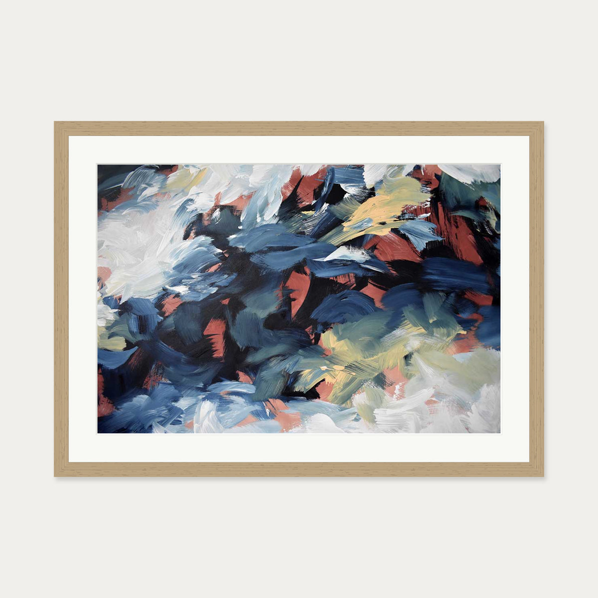 Abstract 464 Art Print — 50 x 70 cm — Oak Frame