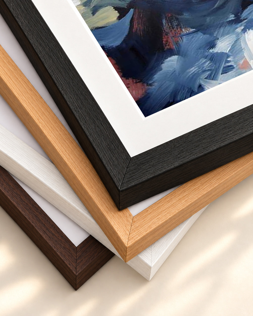 Abstract 464 Art Print — framed print corner with 5 cm mount and bevel