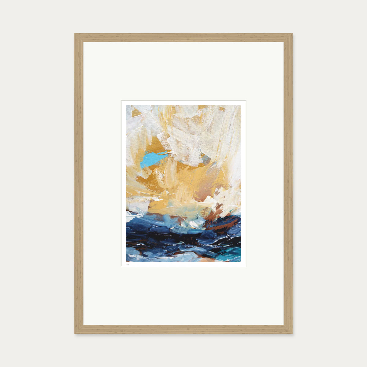 Colour Block 30 Limited Edition Print — 50 x 70 cm — Oak Frame