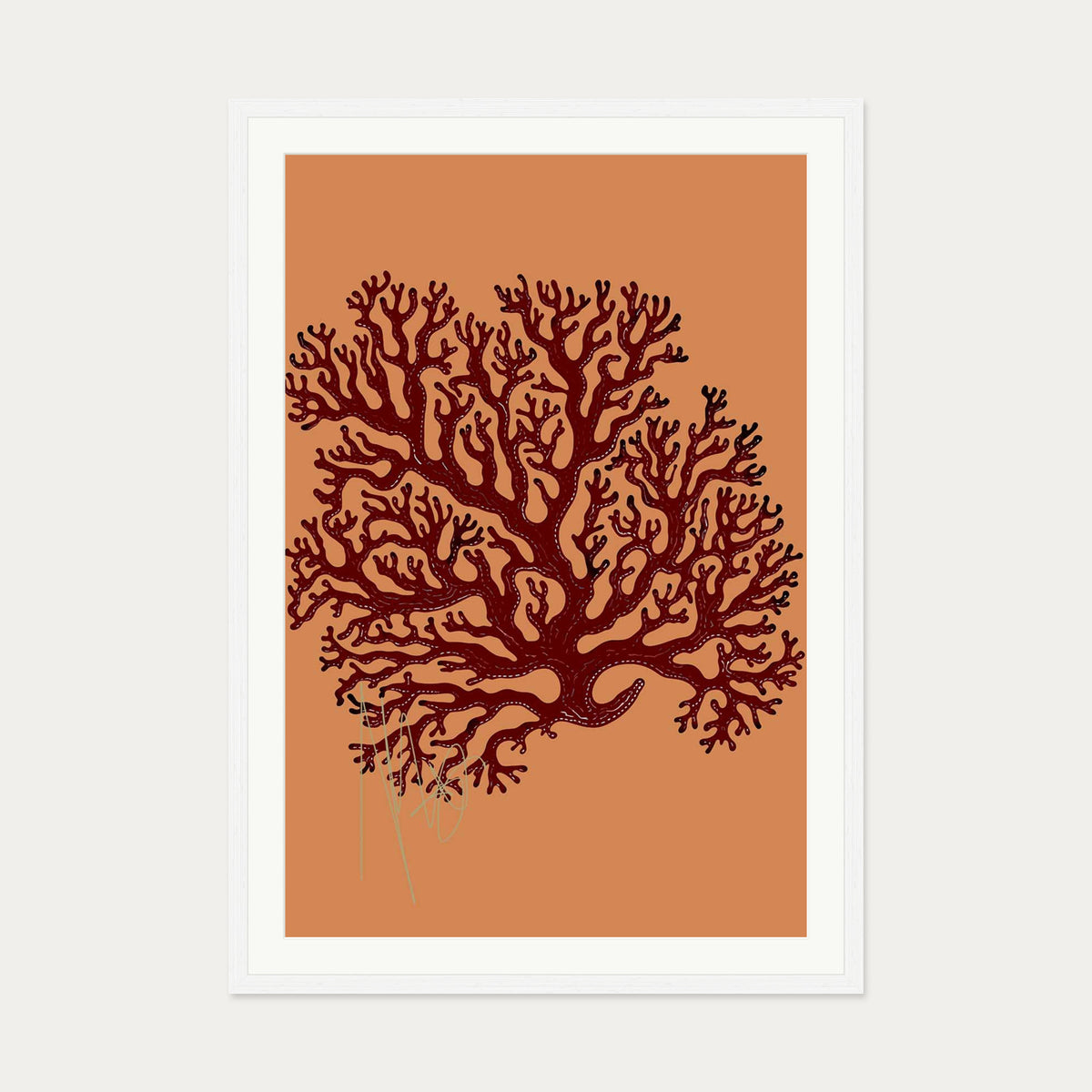 Coral Illusions Art Print — 70 x 100 cm — White Frame