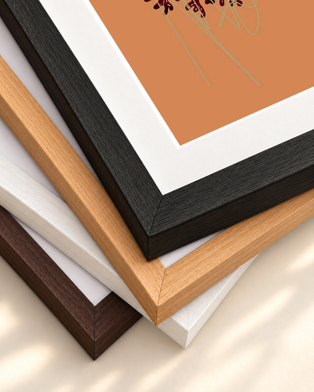 Coral Illusions Art Print — framed print corner with 5 cm mount and bevel