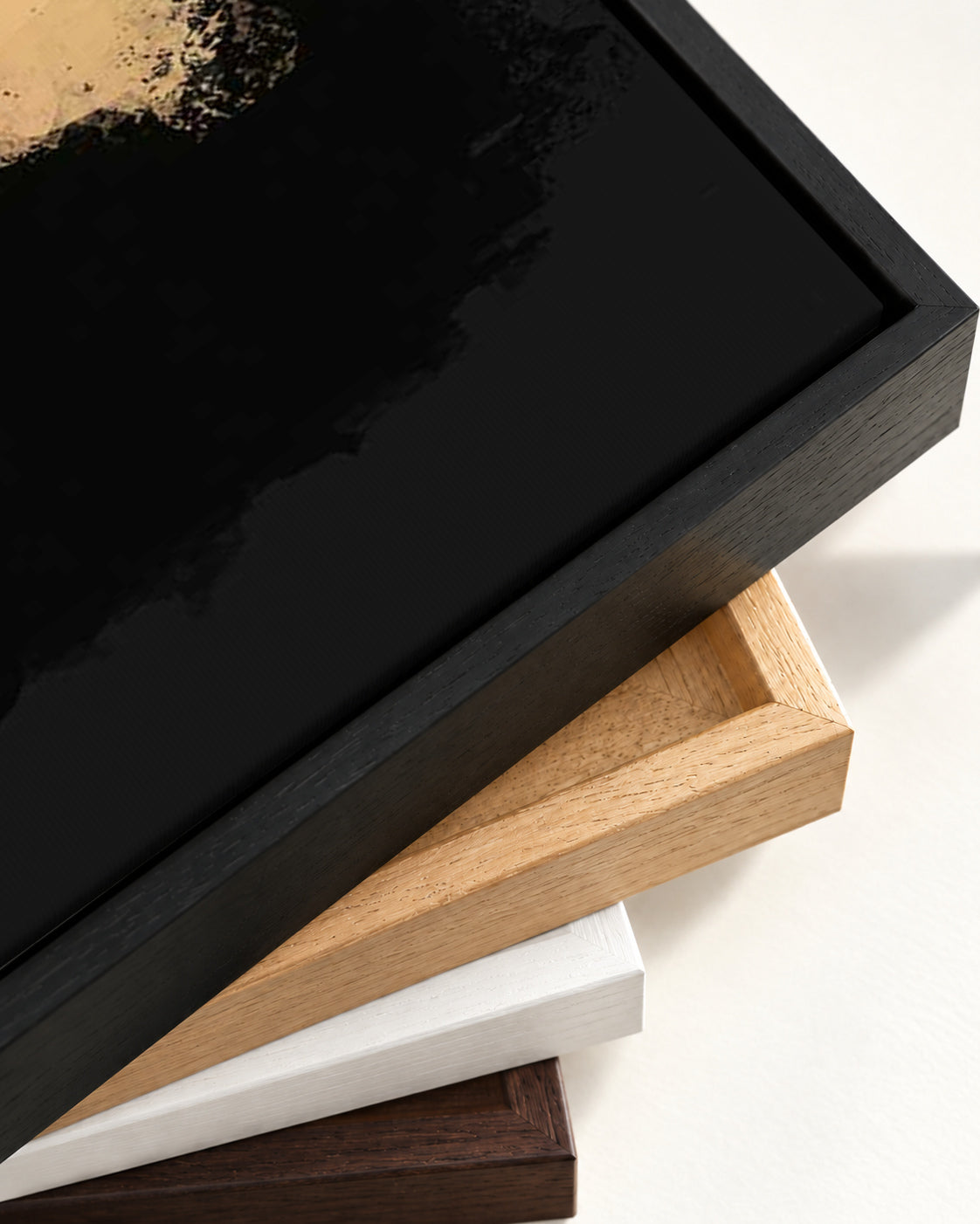 Coral Wash Canvas Art — framed canvas corner and wrapped canvas detail