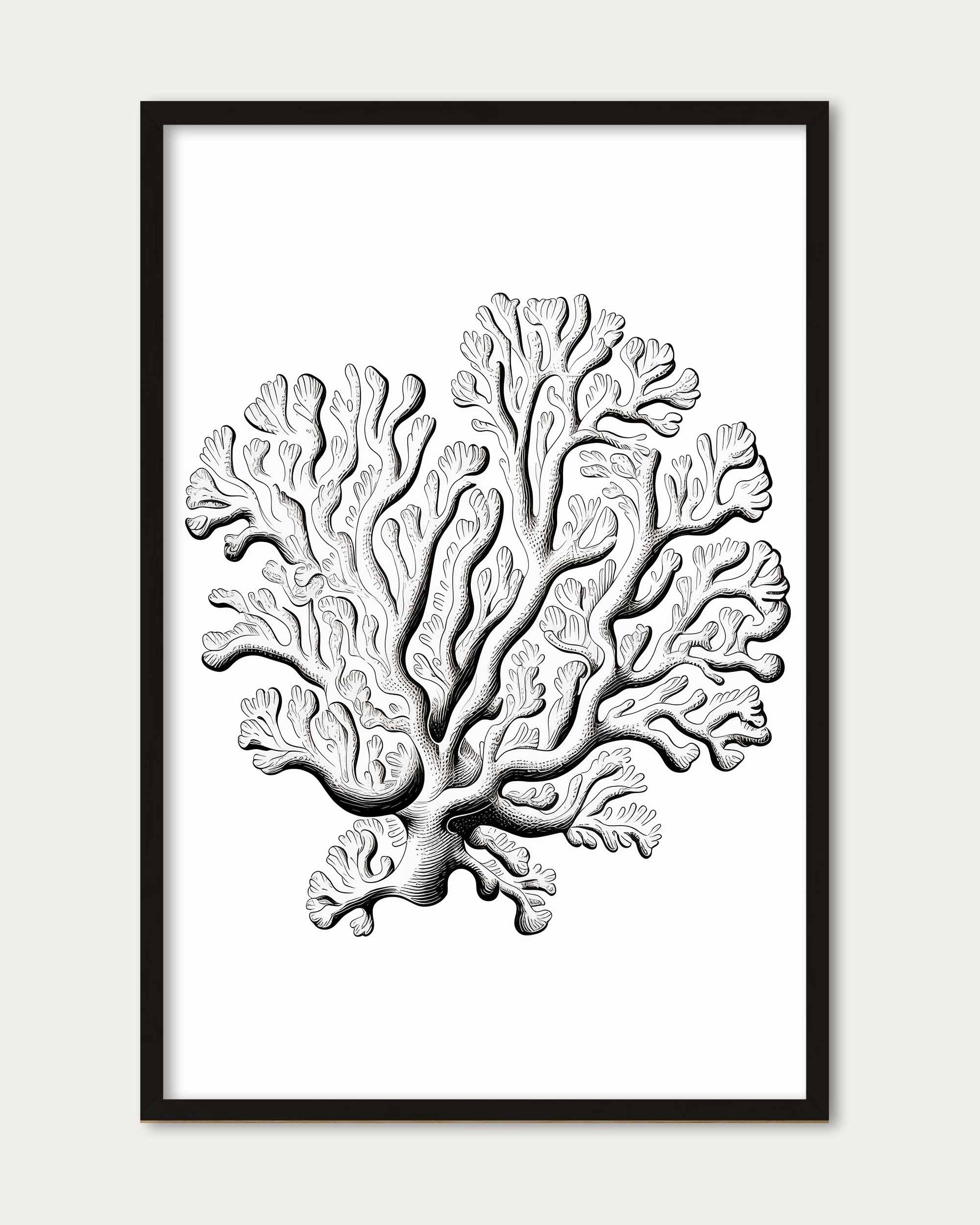 Monochrome Coral Art Print