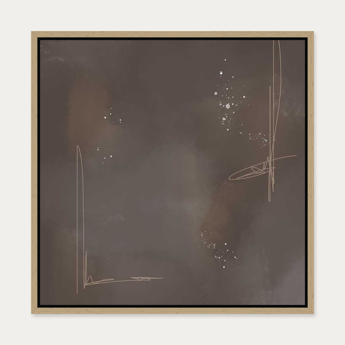 Cream On Top Canvas Art — 50 x 50 cm — Oak Frame