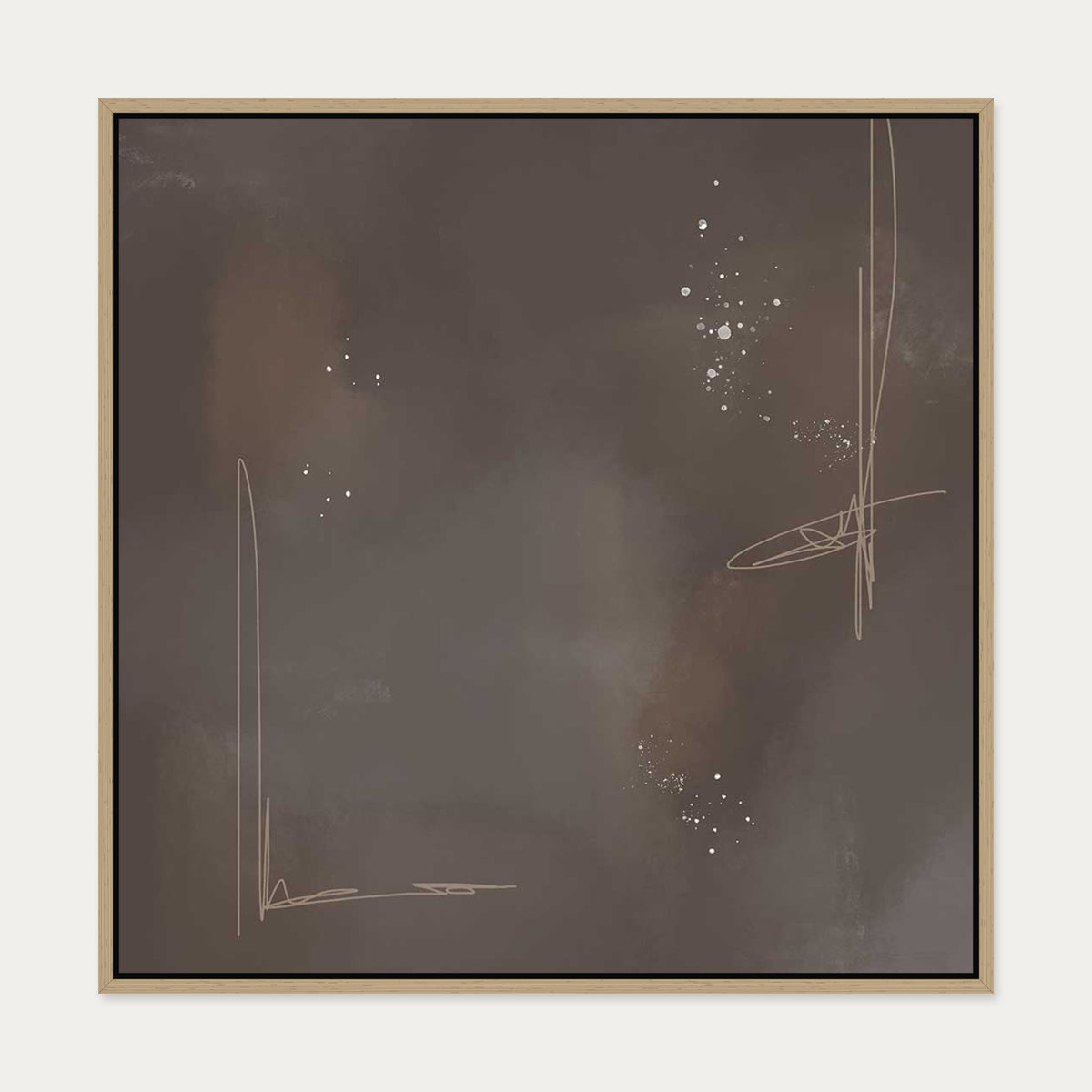Cream On Top Canvas Art — 70 x 70 cm — Oak Frame