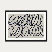 Curved Black Lines Art Print — 50 x 70 cm — Black Frame