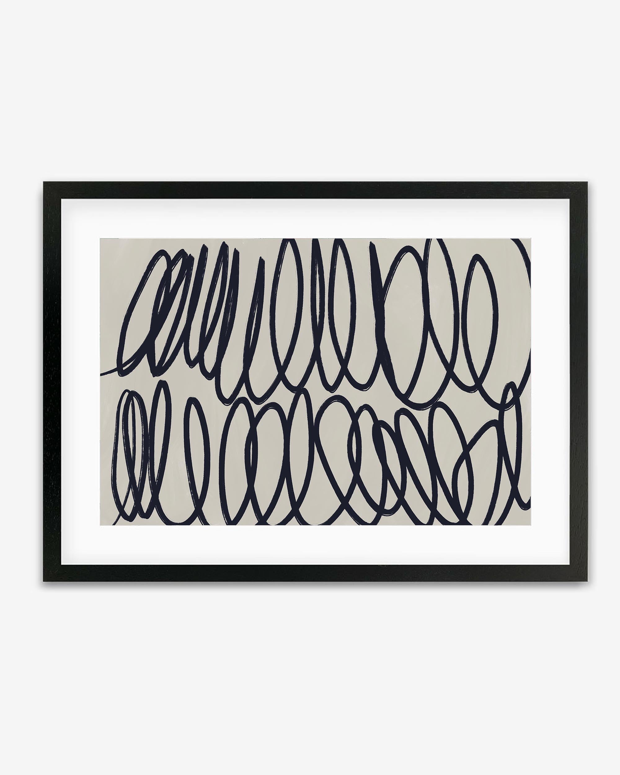 Curved Black Lines II Framed Art