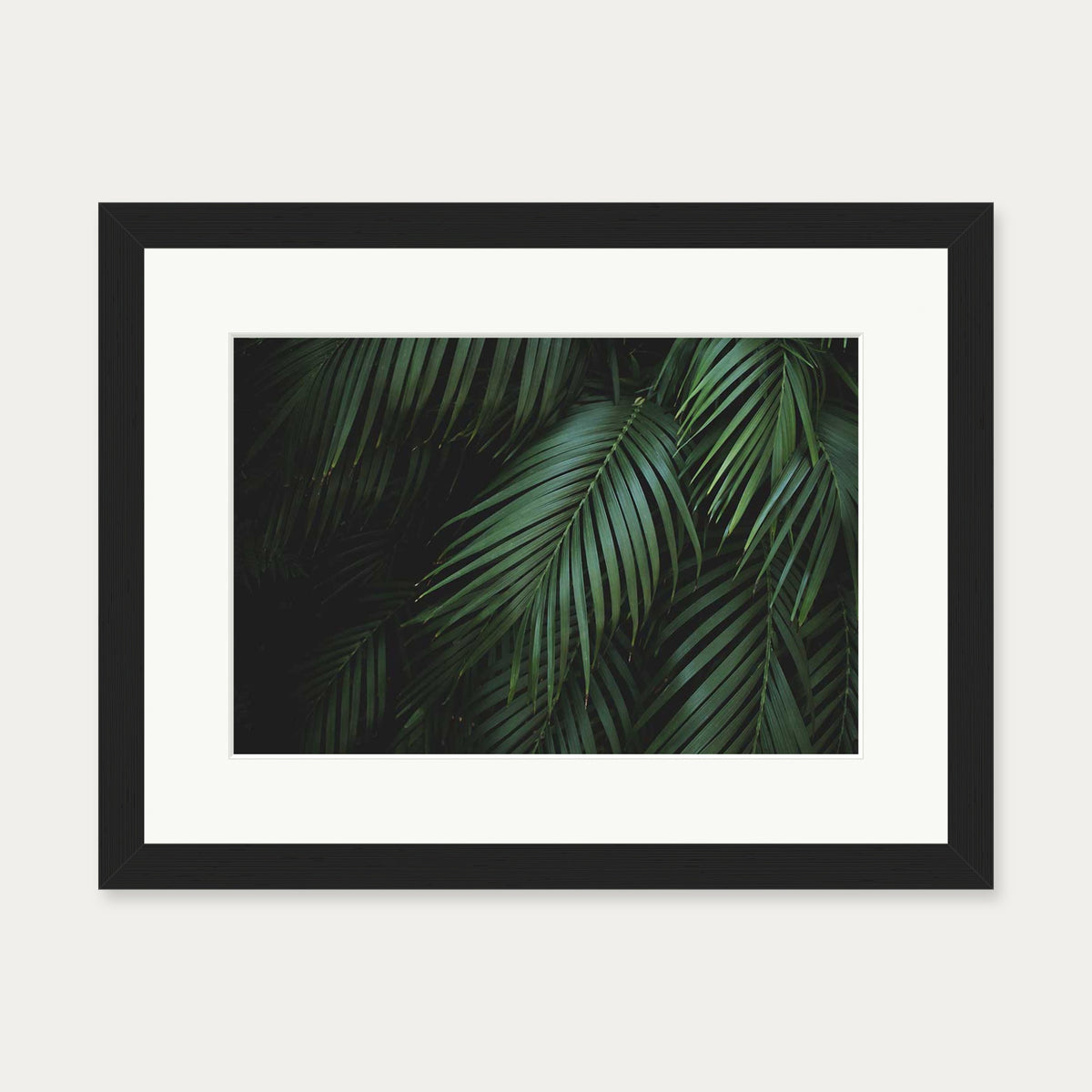 Dark Green Botanical Wall Art Print — 30 x 40 cm — Black Frame