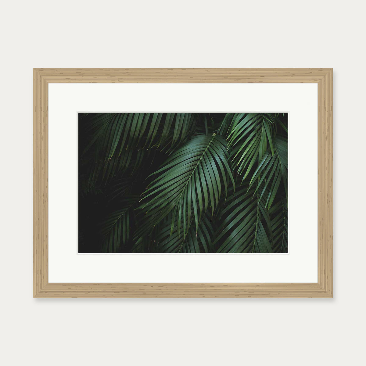 Dark Green Botanical Wall Art Print — 30 x 40 cm — Oak Frame