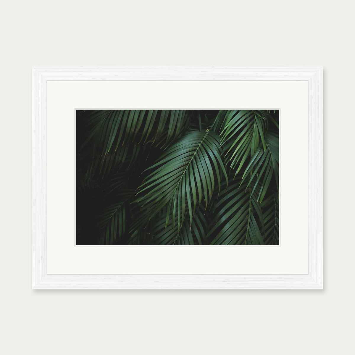 Dark Green Botanical Wall Art Print — 30 x 40 cm — White Frame