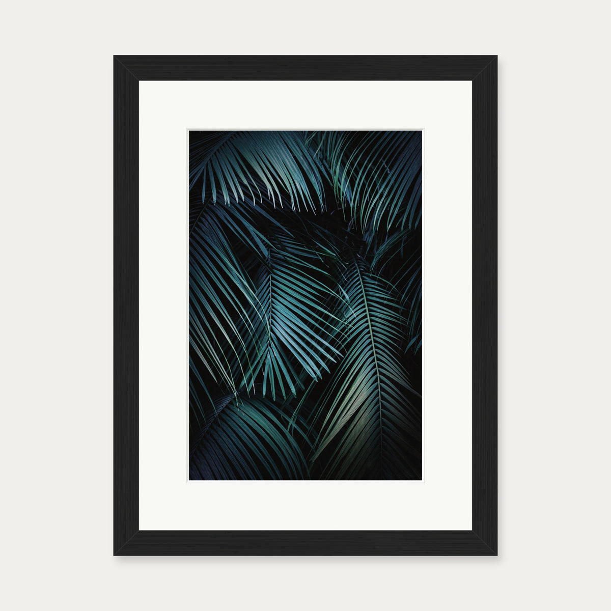 Dark Green Botanical Wall Art Print — 30 x 40 cm — Black Frame