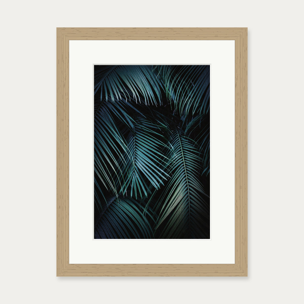 Dark Green Botanical Wall Art Print — 30 x 40 cm — Oak Frame