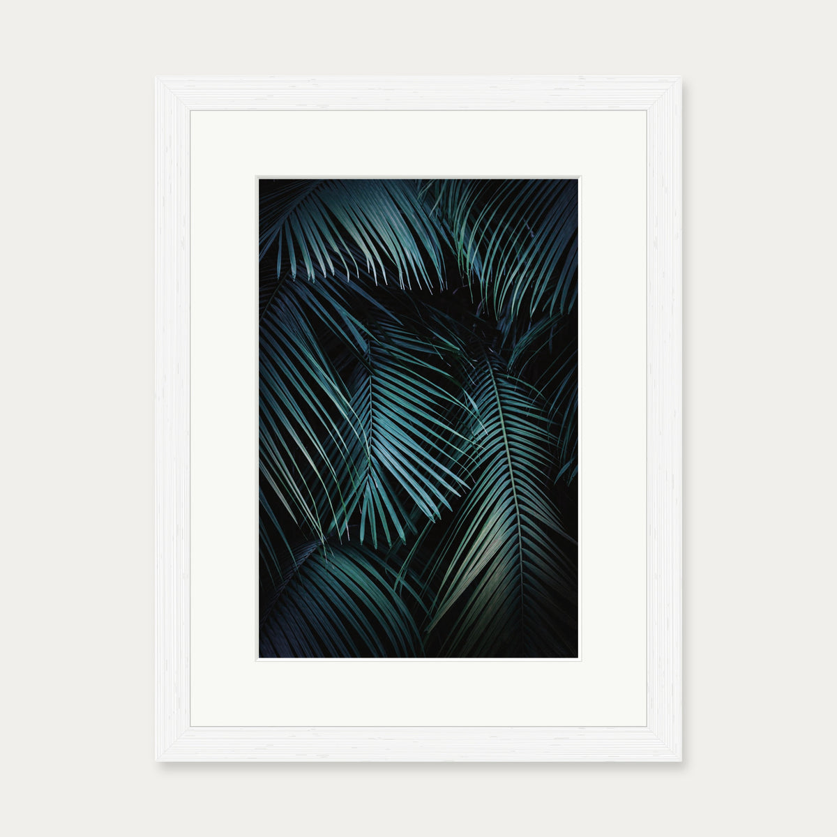 Dark Green Botanical Wall Art Print — 30 x 40 cm — White Frame
