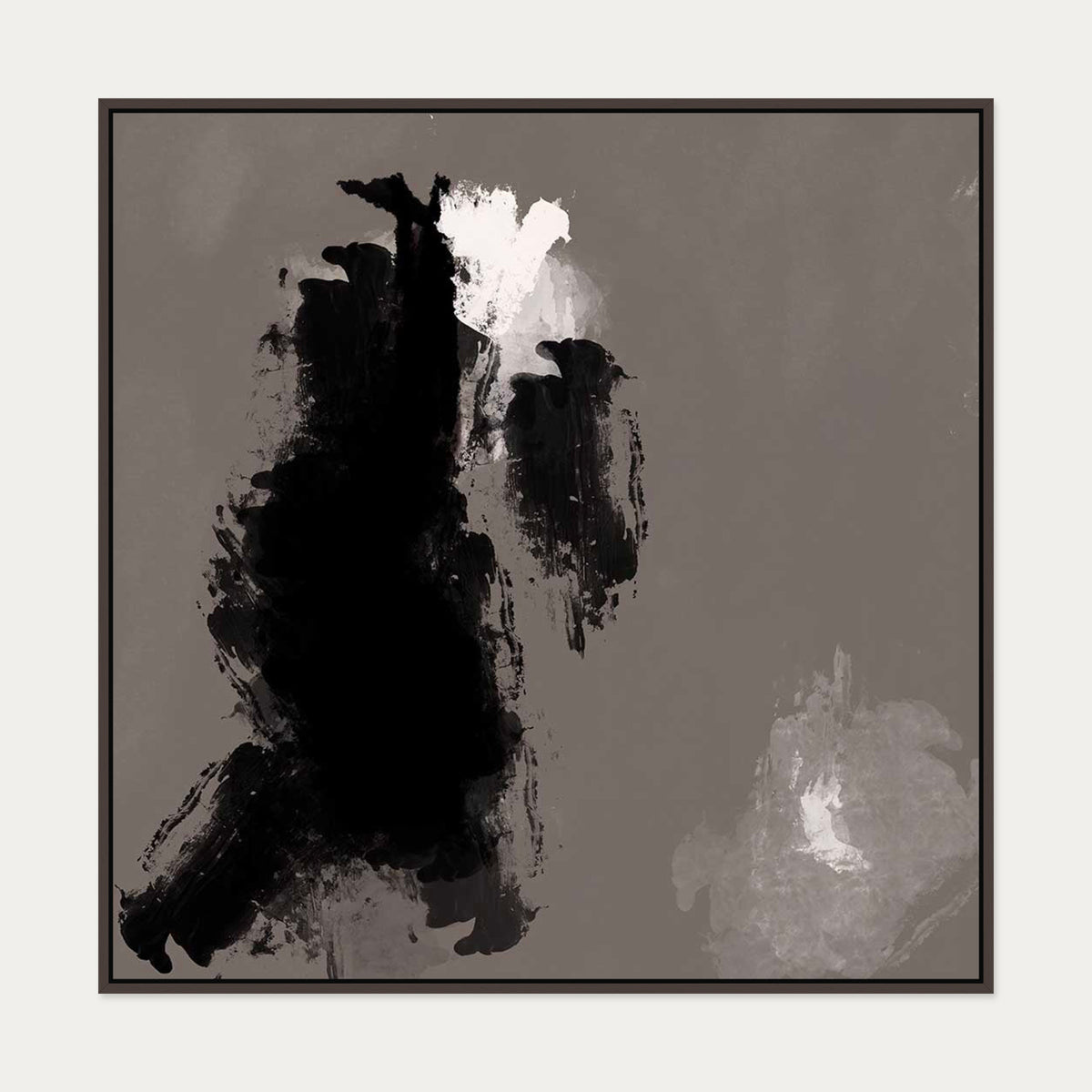 Dark Hues Canvas Art — 100 x 100 cm — Brown Frame