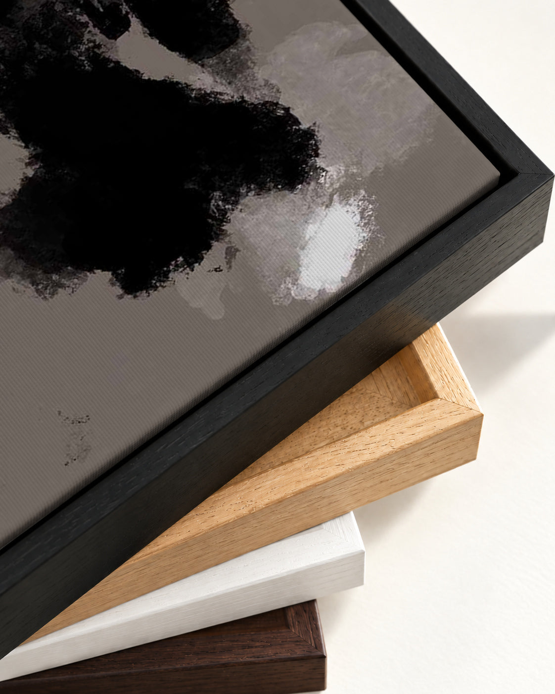 Dark Hues II Canvas Art — framed canvas corner and wrapped canvas detail