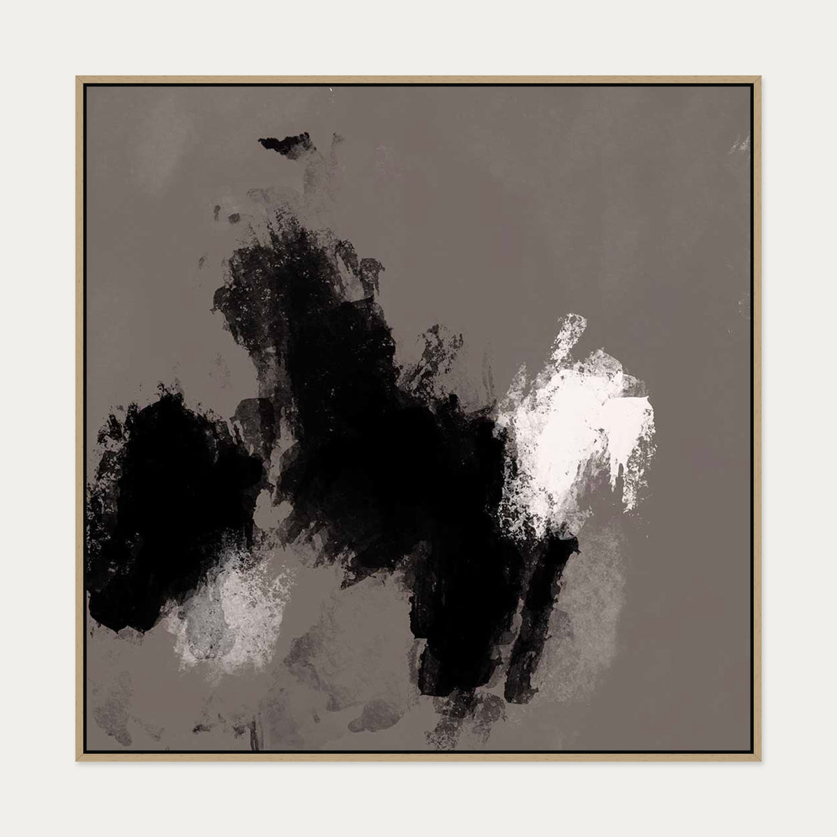 Dark Hues III Canvas Art — 100 x 100 cm — Oak Frame