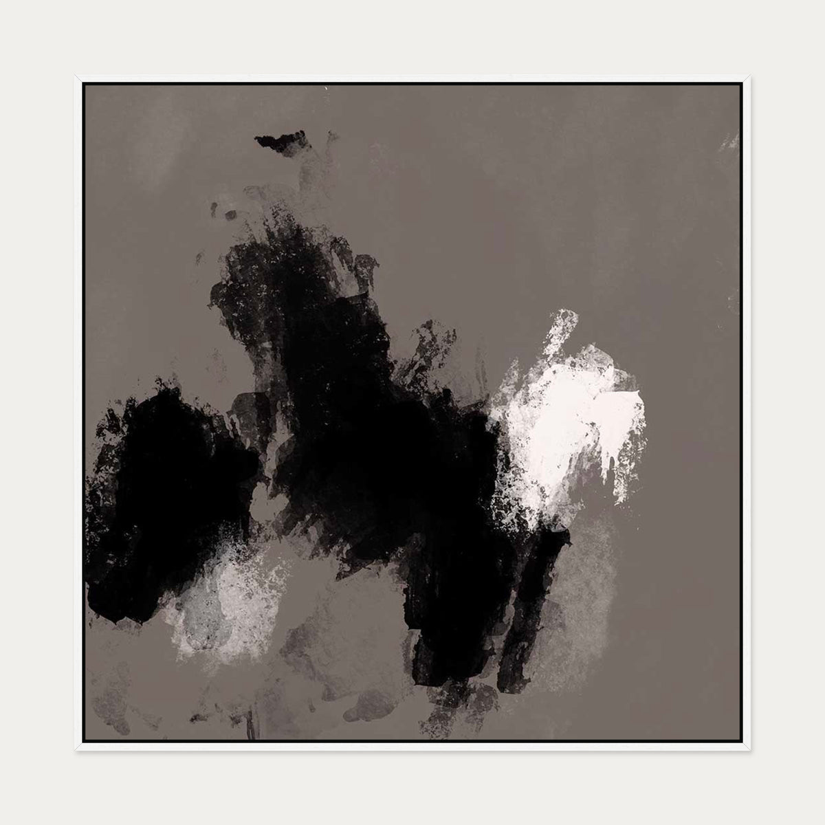 Dark Hues III Canvas Art — 100 x 100 cm — White Frame