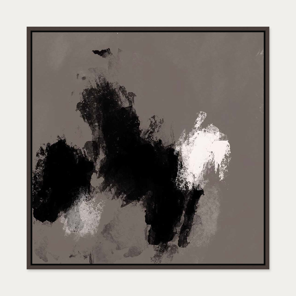Dark Hues III Canvas Art — 70 x 70 cm — Brown Frame