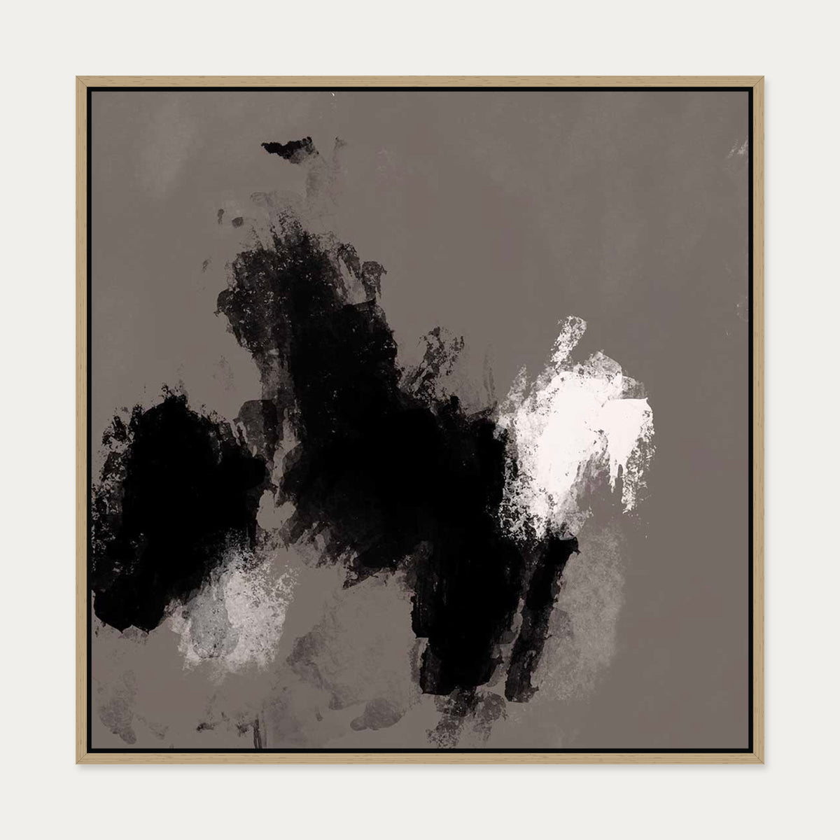 Dark Hues III Canvas Art — 70 x 70 cm — Oak Frame