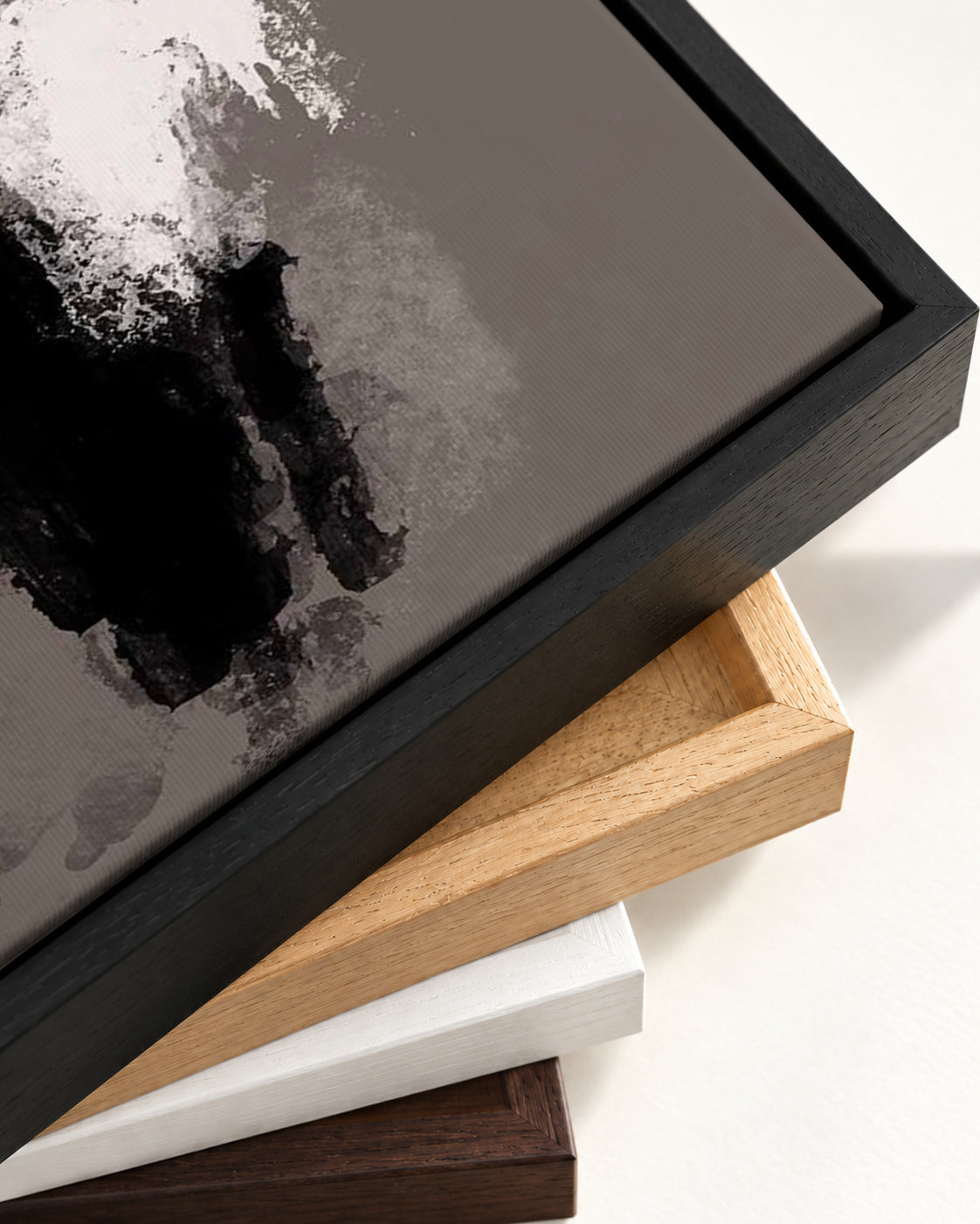 Dark Hues III Canvas Art — framed canvas corner and wrapped canvas detail