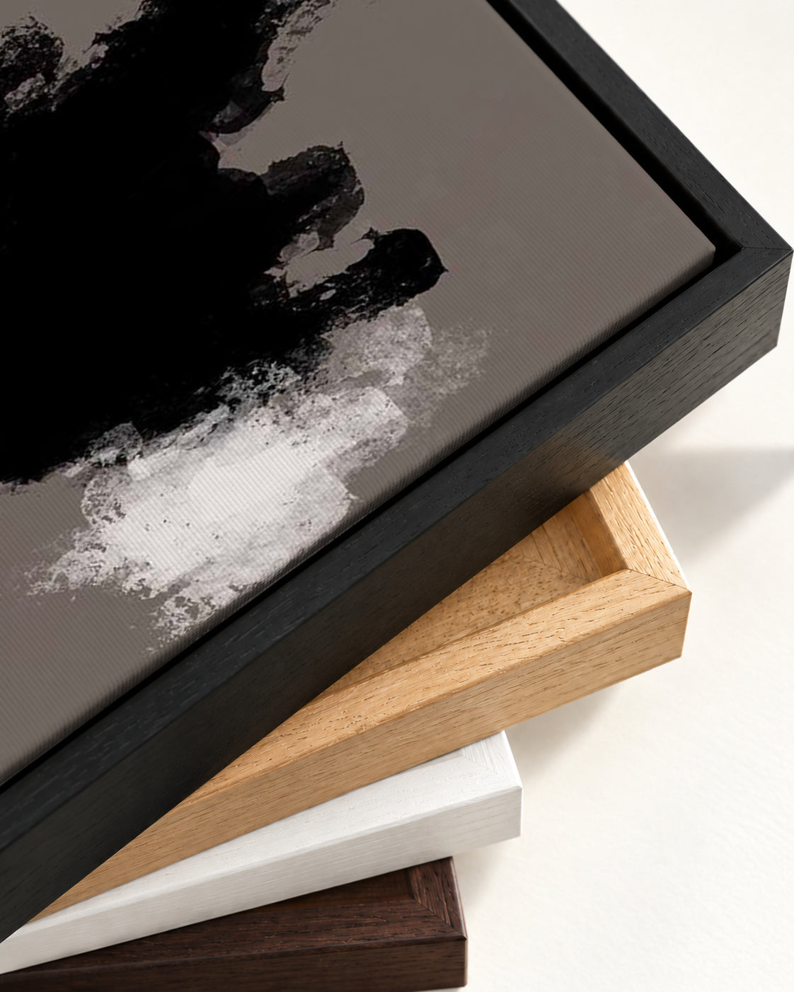 Dark Hues IV Canvas Art — framed canvas corner and wrapped canvas detail