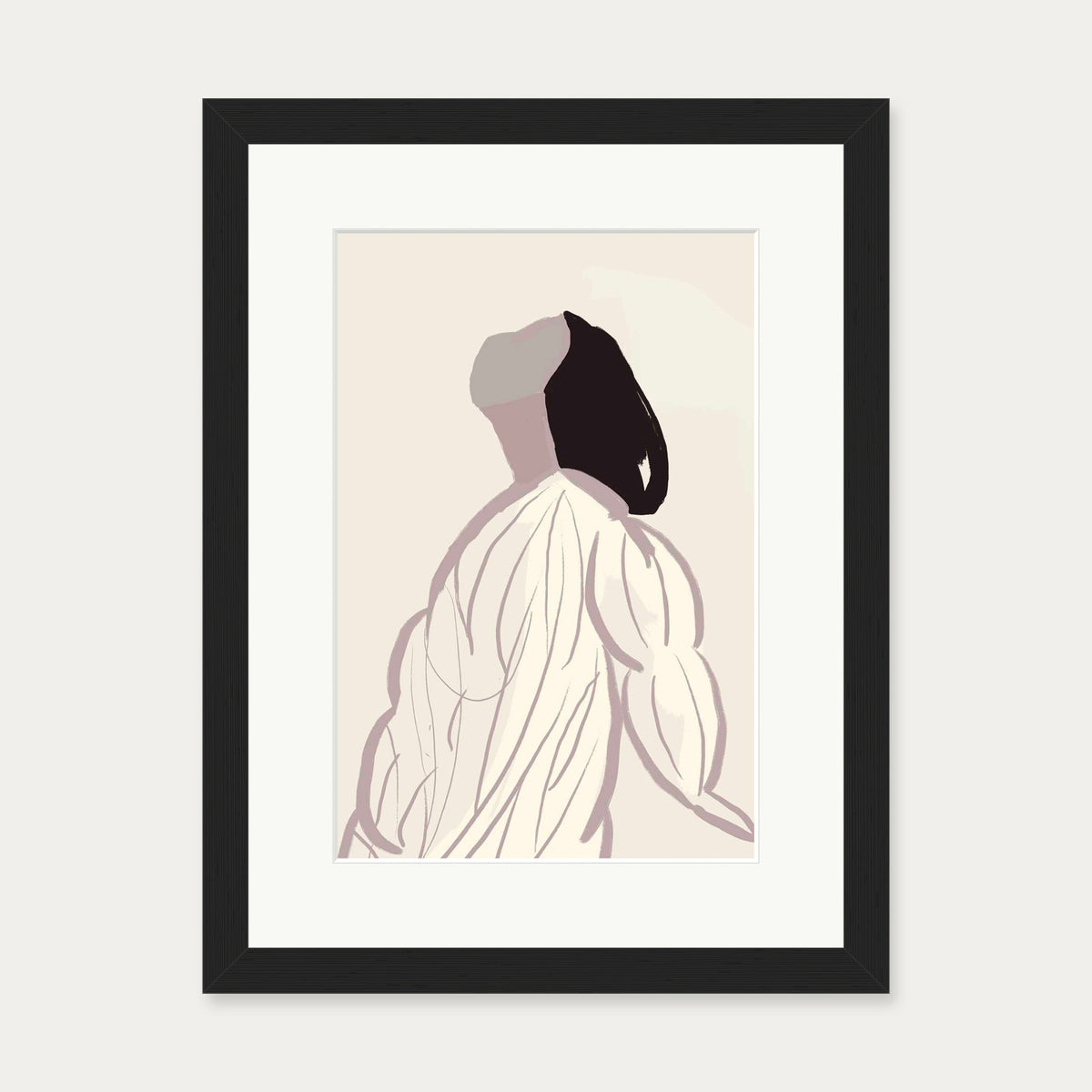 Daydreaming Girl Art Print — 30 x 40 cm — Black Frame