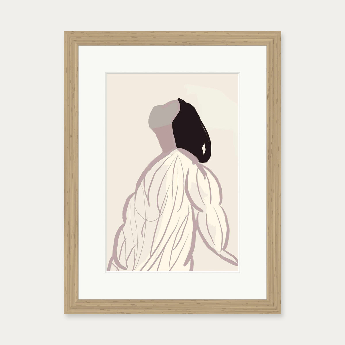 Daydreaming Girl Art Print — 30 x 40 cm — Oak Frame