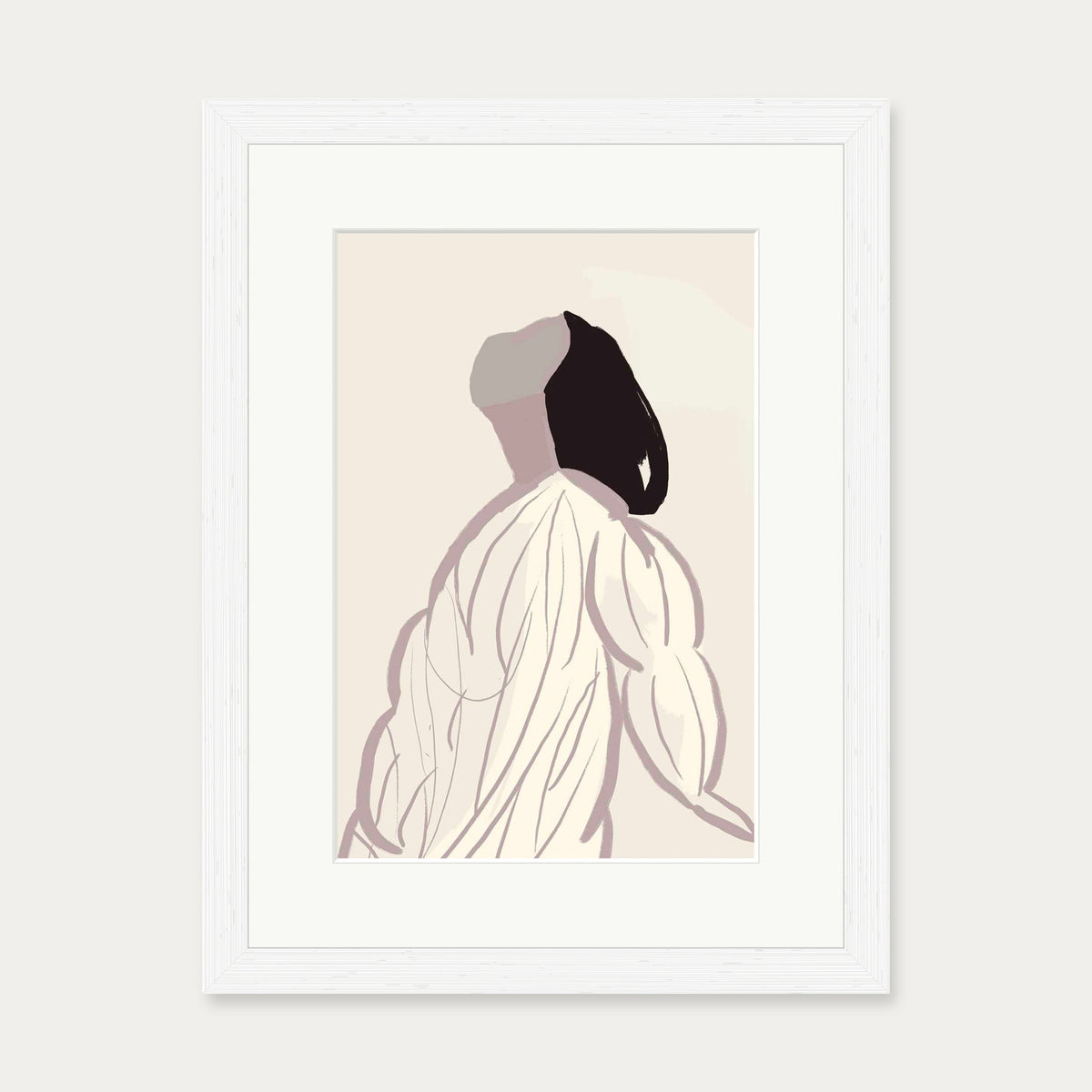 Daydreaming Girl Art Print — 30 x 40 cm — White Frame
