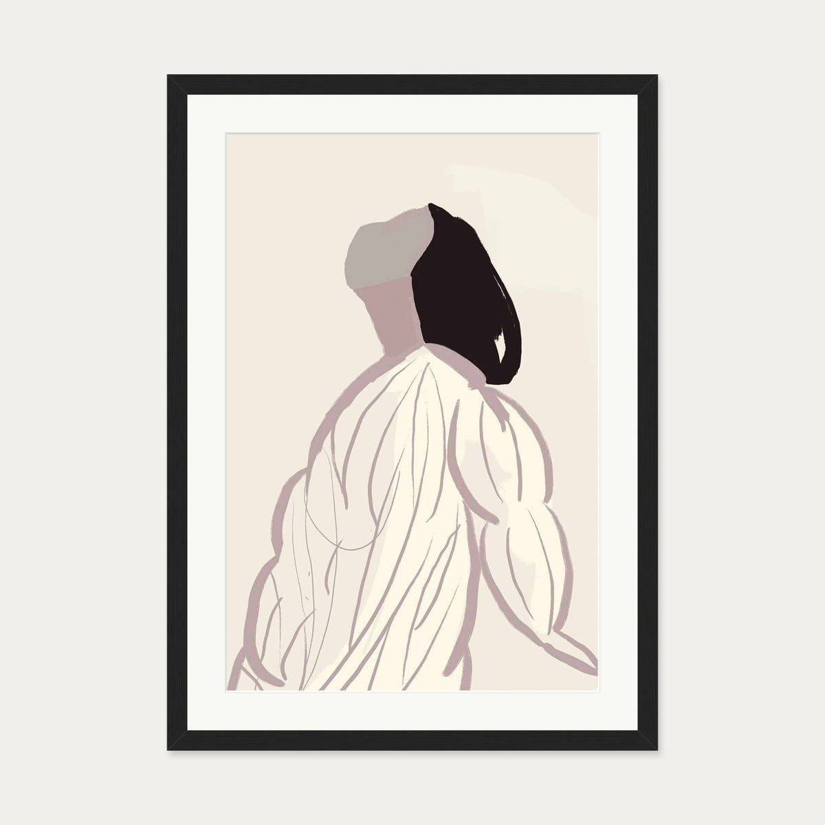 Daydreaming Girl Art Print — 50 x 70 cm — Black Frame
