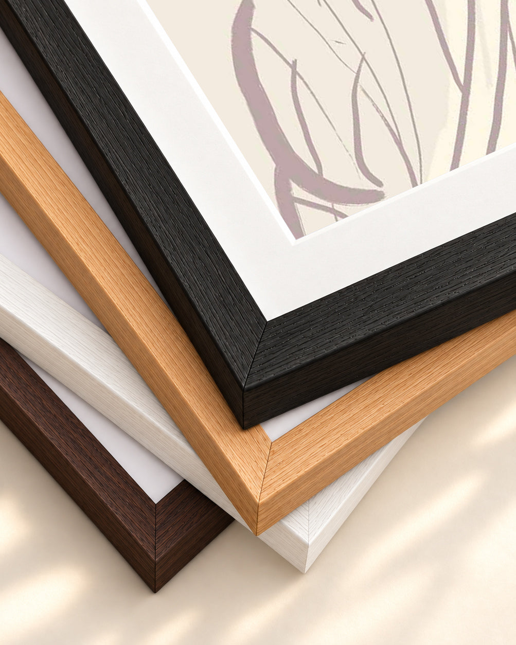 Daydreaming Girl Art Print — framed print corner with 5 cm mount and bevel