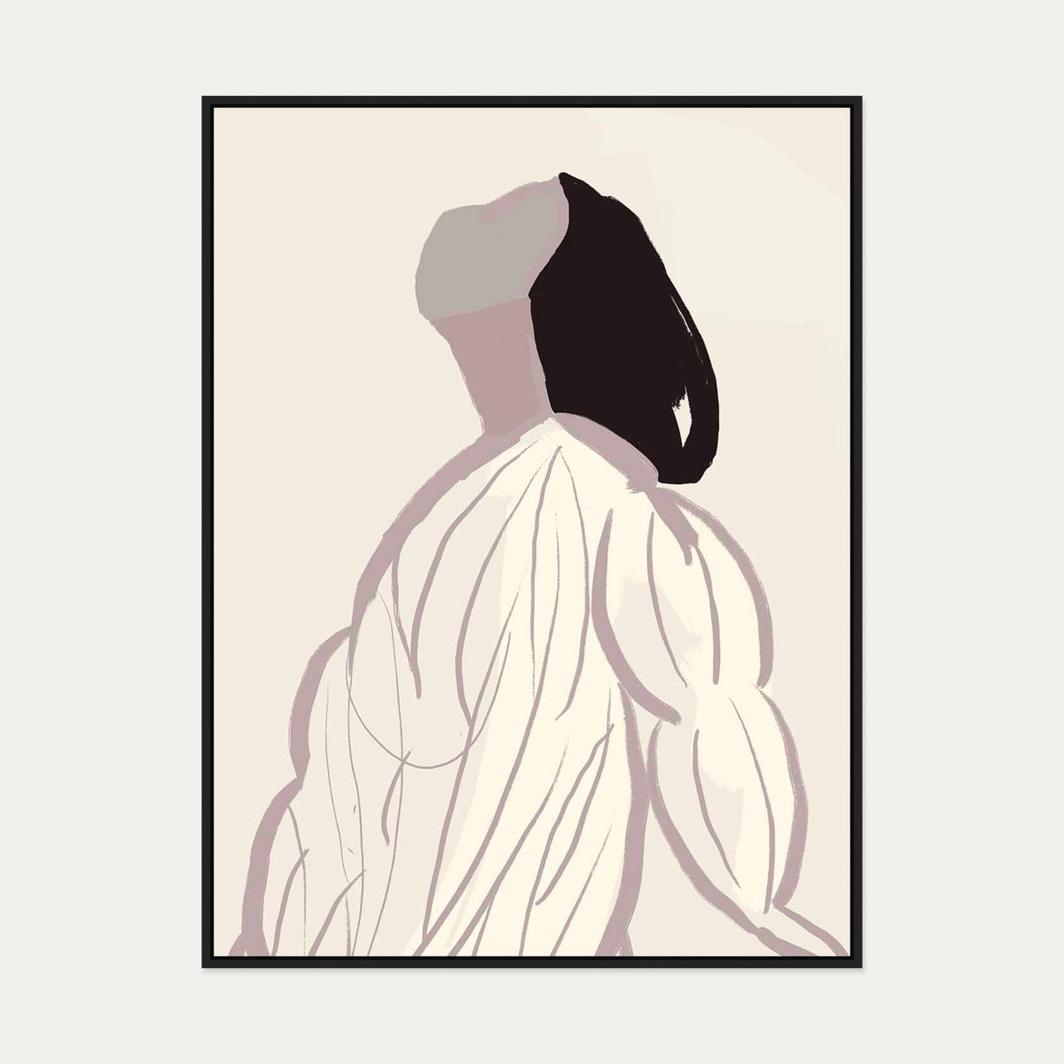 Daydreaming Girl Canvas Art Print — 90 x 120 cm — Black Frame