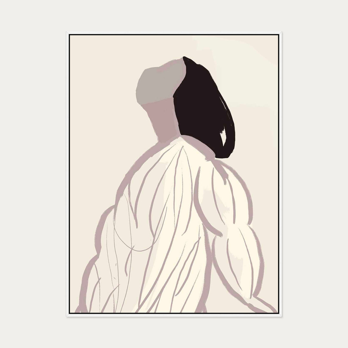 Daydreaming Girl Canvas Art Print — 90 x 120 cm — White Frame