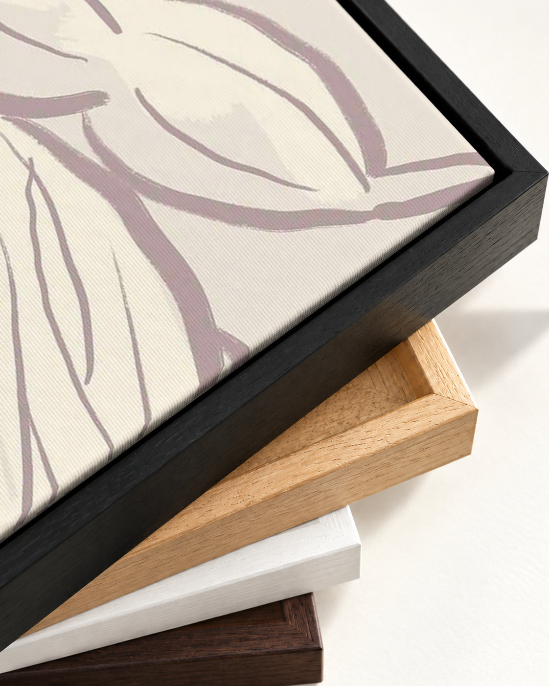 Daydreaming Girl Canvas Art Print — framed canvas corner and wrapped canvas detail