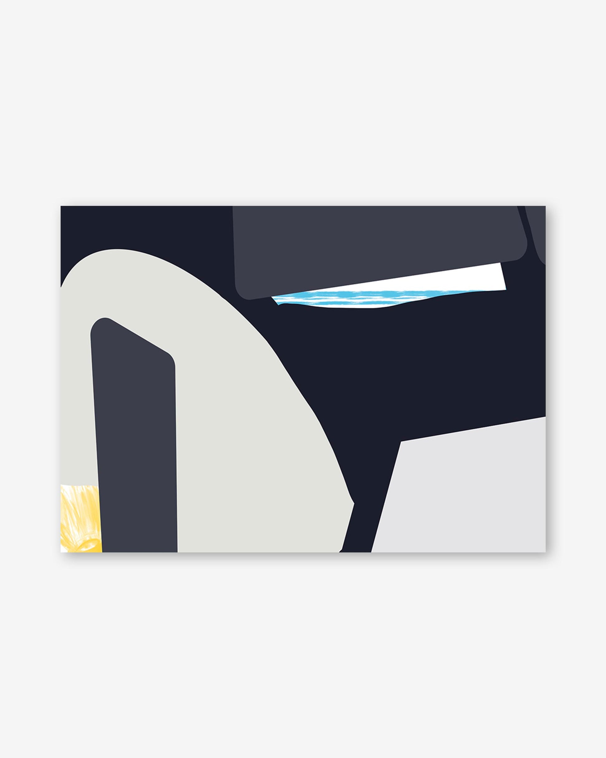 Abstract art piece with geometric shapes on a dark background