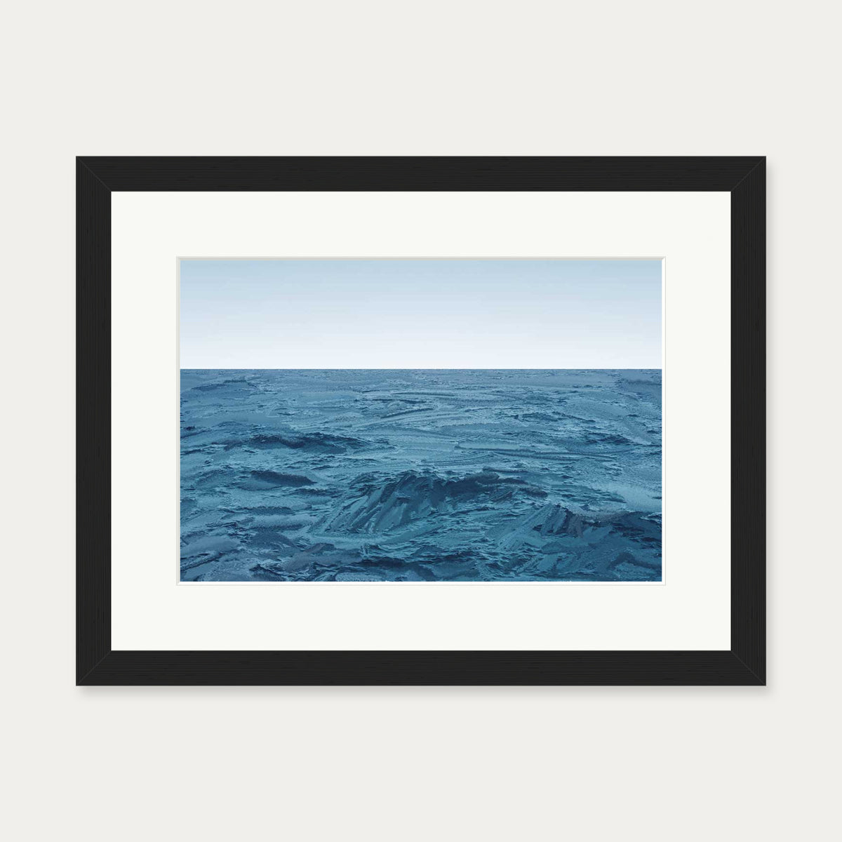 Deep Blue Sea Art Print — 30 x 40 cm — Black Frame