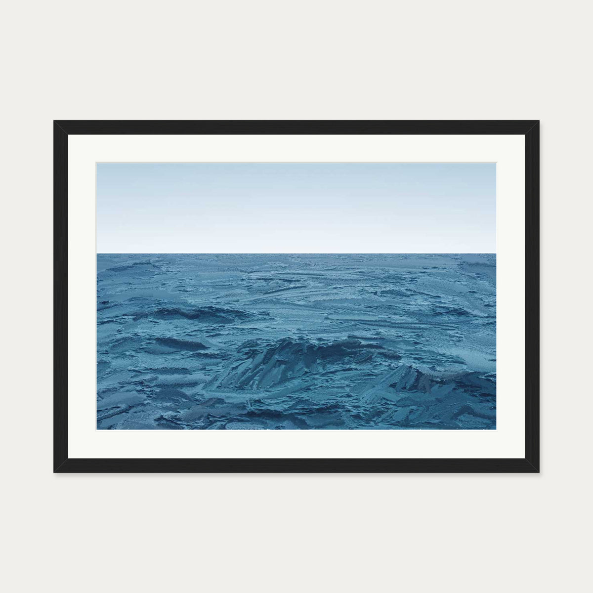 Deep Blue Sea Art Print — 50 x 70 cm — Black Frame