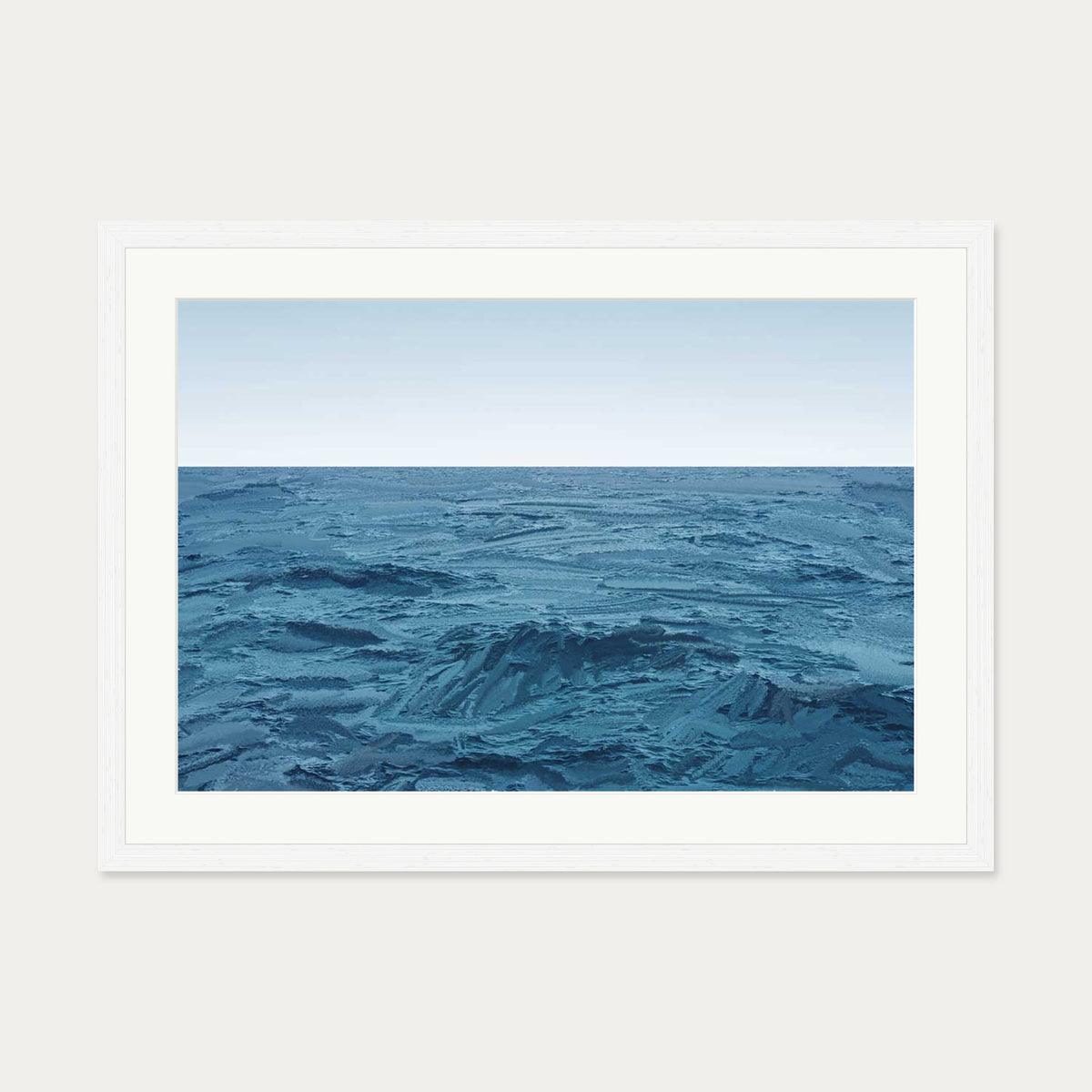 Deep Blue Sea Art Print — 50 x 70 cm — White Frame