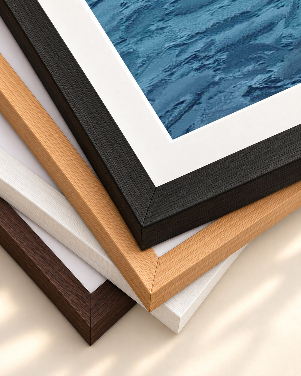 Deep Blue Sea Art Print — framed print corner with 5 cm mount and bevel