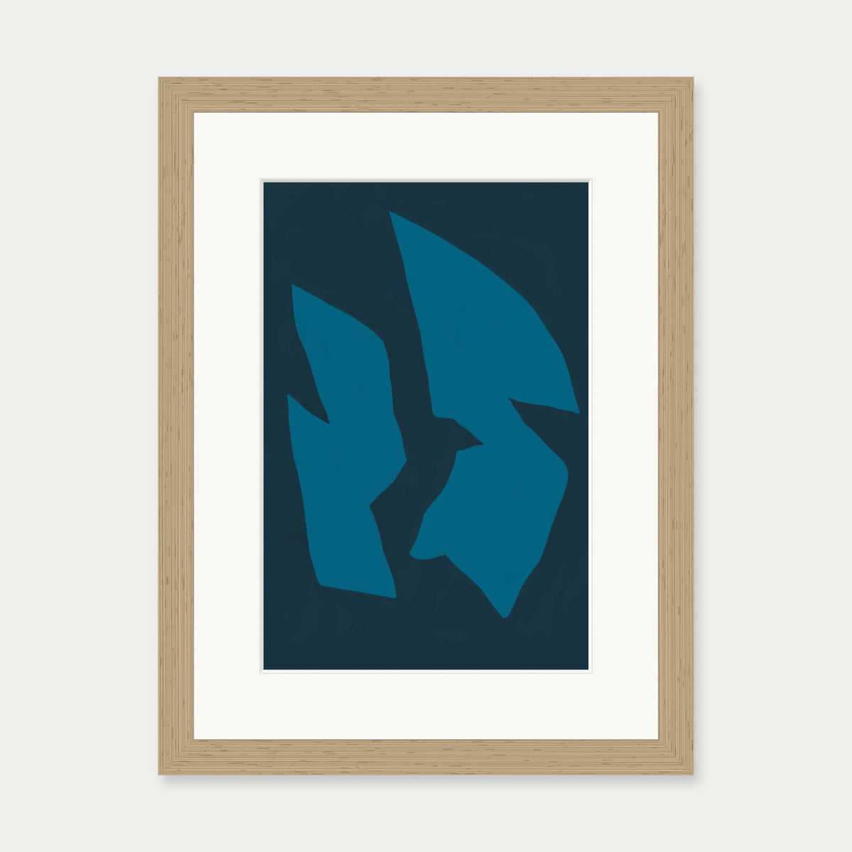 Deep Navy Art Print — 30 x 40 cm — Oak Frame