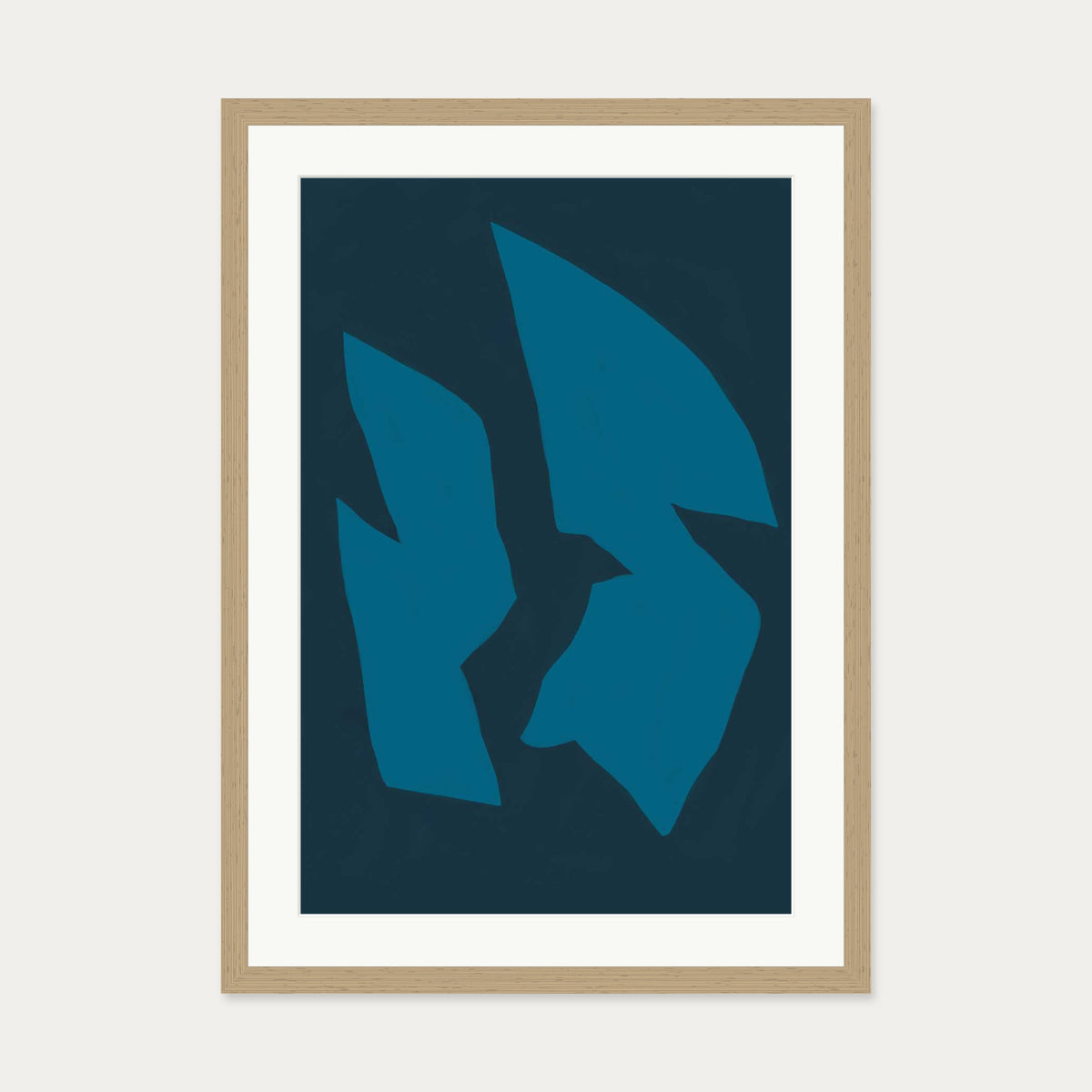 Deep Navy Art Print — 50 x 70 cm — Oak Frame