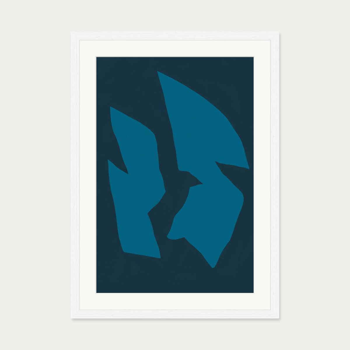 Deep Navy Art Print — 50 x 70 cm — White Frame