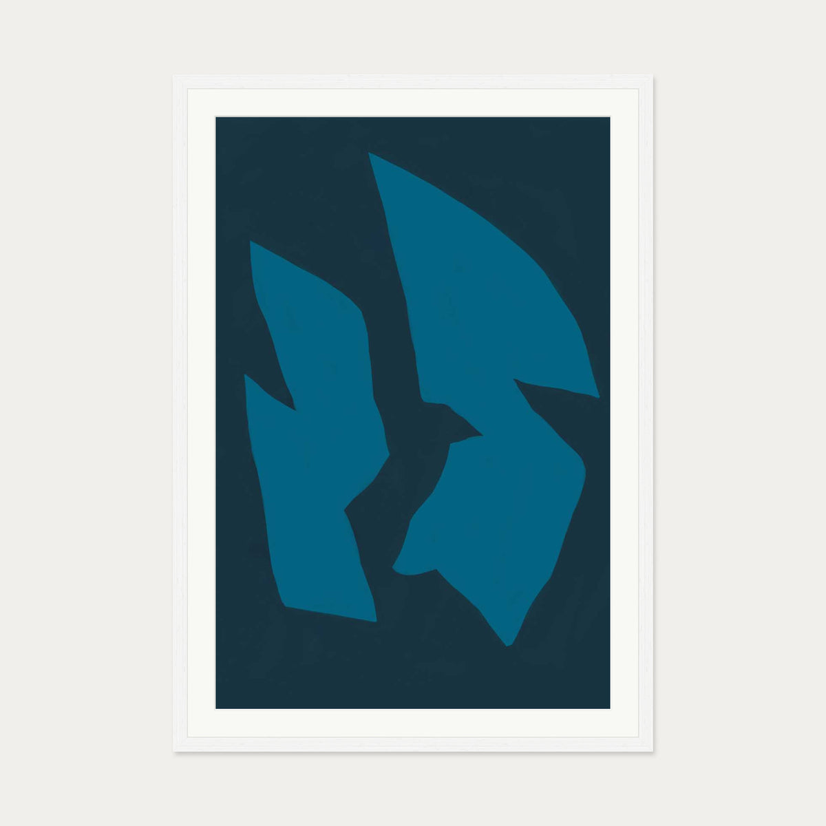 Deep Navy Art Print — 70 x 100 cm — White Frame
