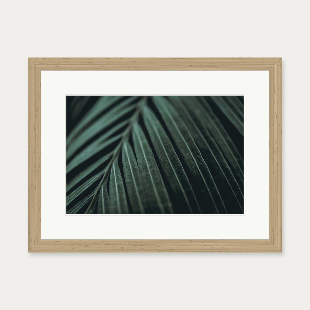 Delicate Leaf Wall Art Print — 30 x 40 cm — Oak Frame