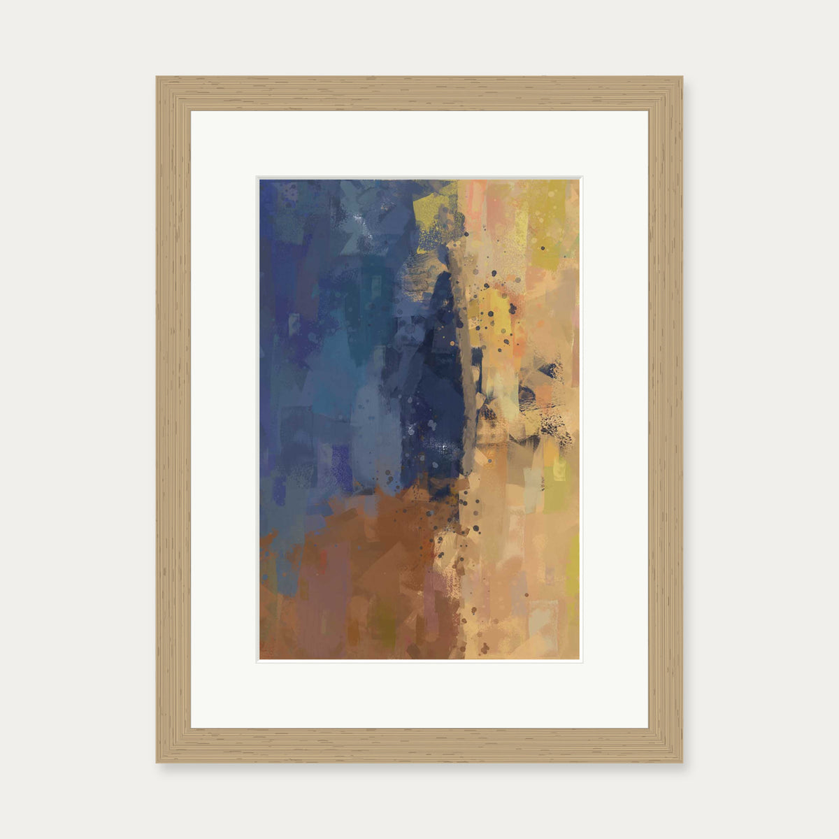Desert Sands Abstract Art Print — 30 x 40 cm — Oak Frame